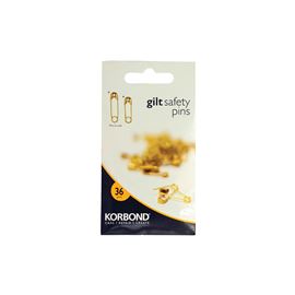 Gilt Safety Pins 36 Piece 