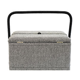 Herringbone Twin Lidded Sewing Basket